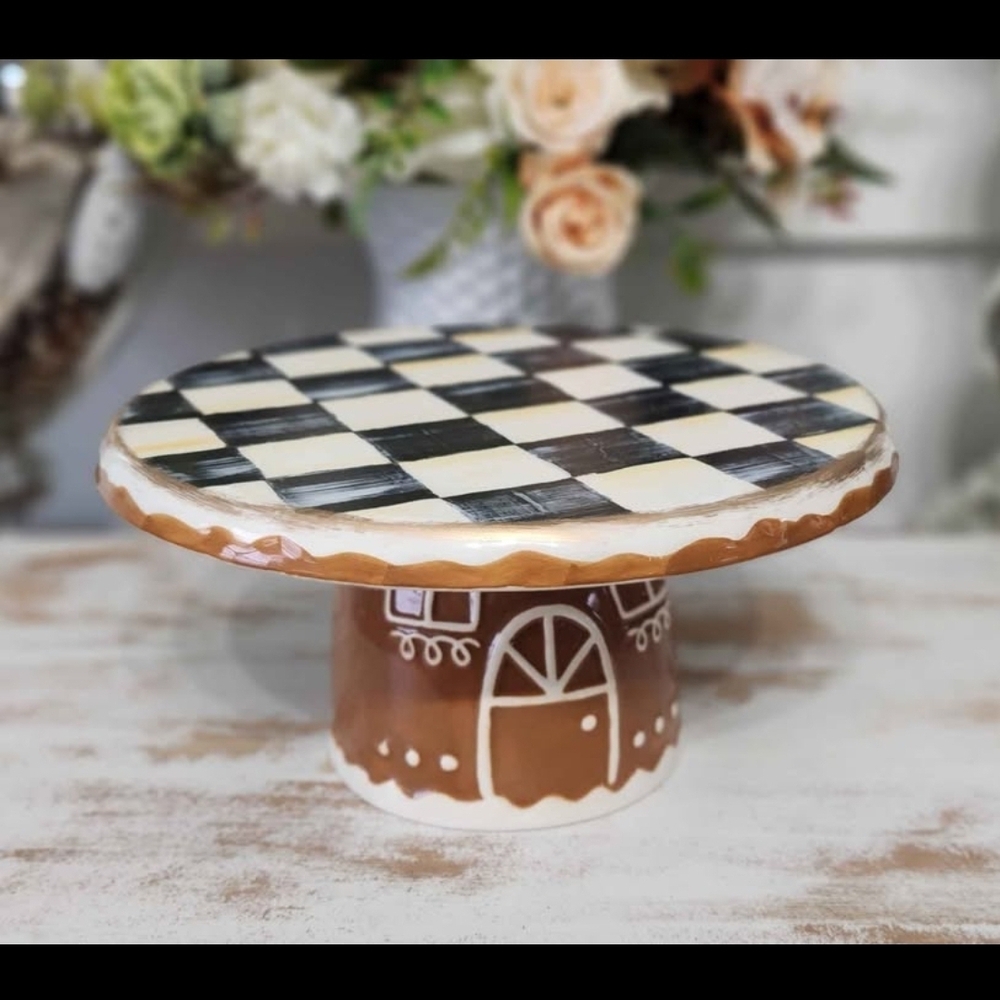 SOLD!! Checkered Cake Stand